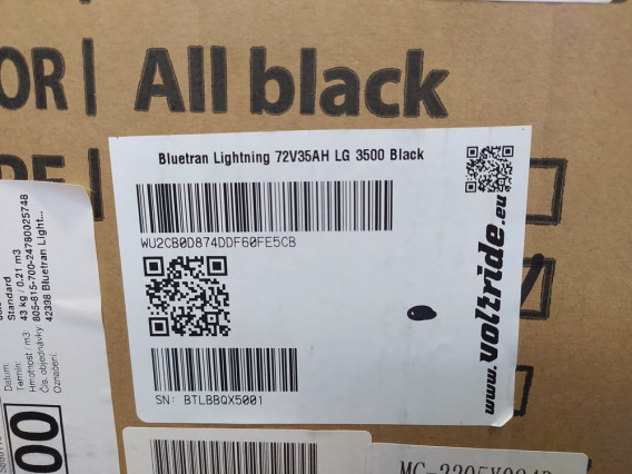 Bluetran lightning - jazdená 44 km